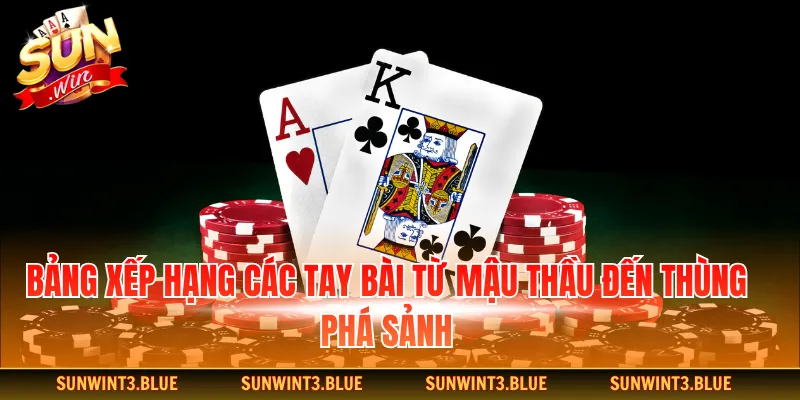 Bảng xếp hạng các tay bài từ Mậu Thầu đến Thùng Phá Sảnh