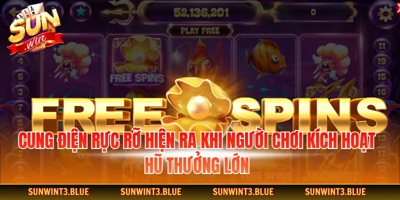 Cung điện rực rỡ hiện ra khi người chơi kích hoạt hũ thưởng lớn