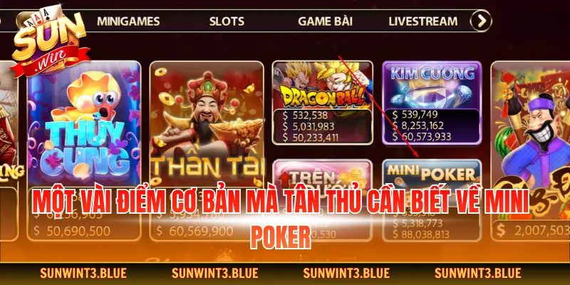 Một vài điểm cơ bản mà tân thủ cần biết về Mini Poker